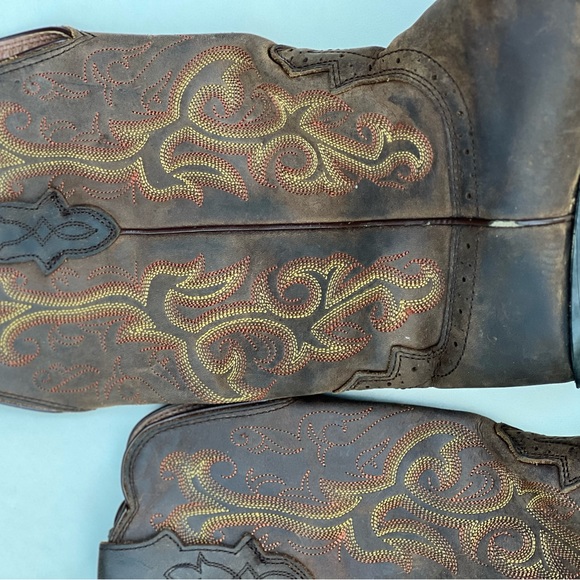 JUSTIN STAMPEDE WOMEN'S MCKAYLA TAN COWGIRL BOOTS - SNIP TOE size 6B - Picture 3 of 7